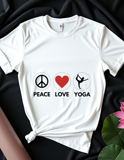 Peace Love Yoga - T-Shirt