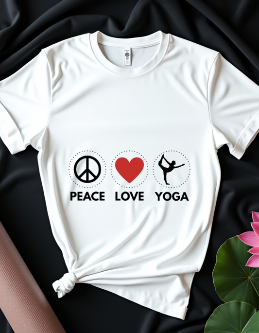 Peace Love Yoga - T-Shirt
