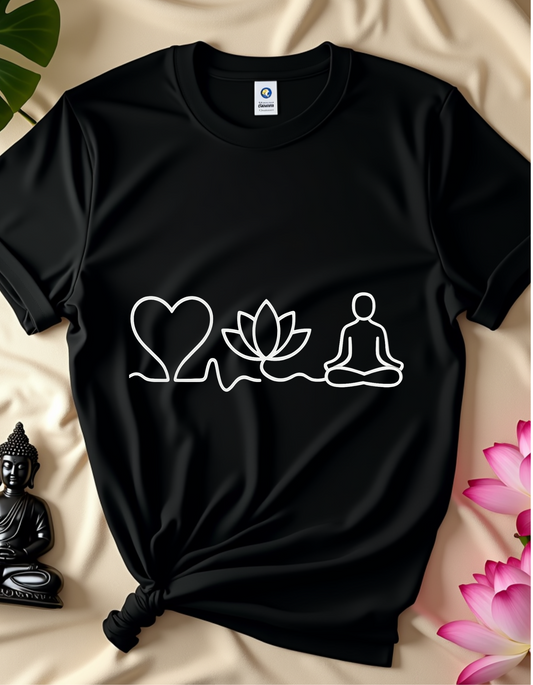 Heart, Lotus, Meditation - T-Shirt