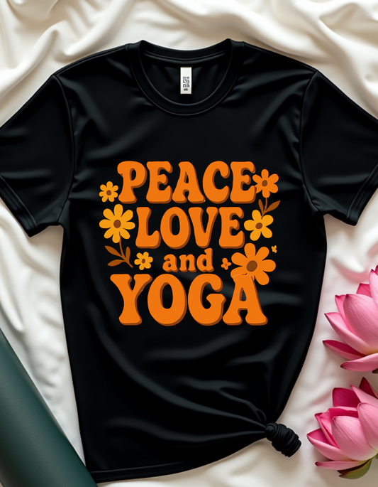 Peace Love and Yoga - T-shirt