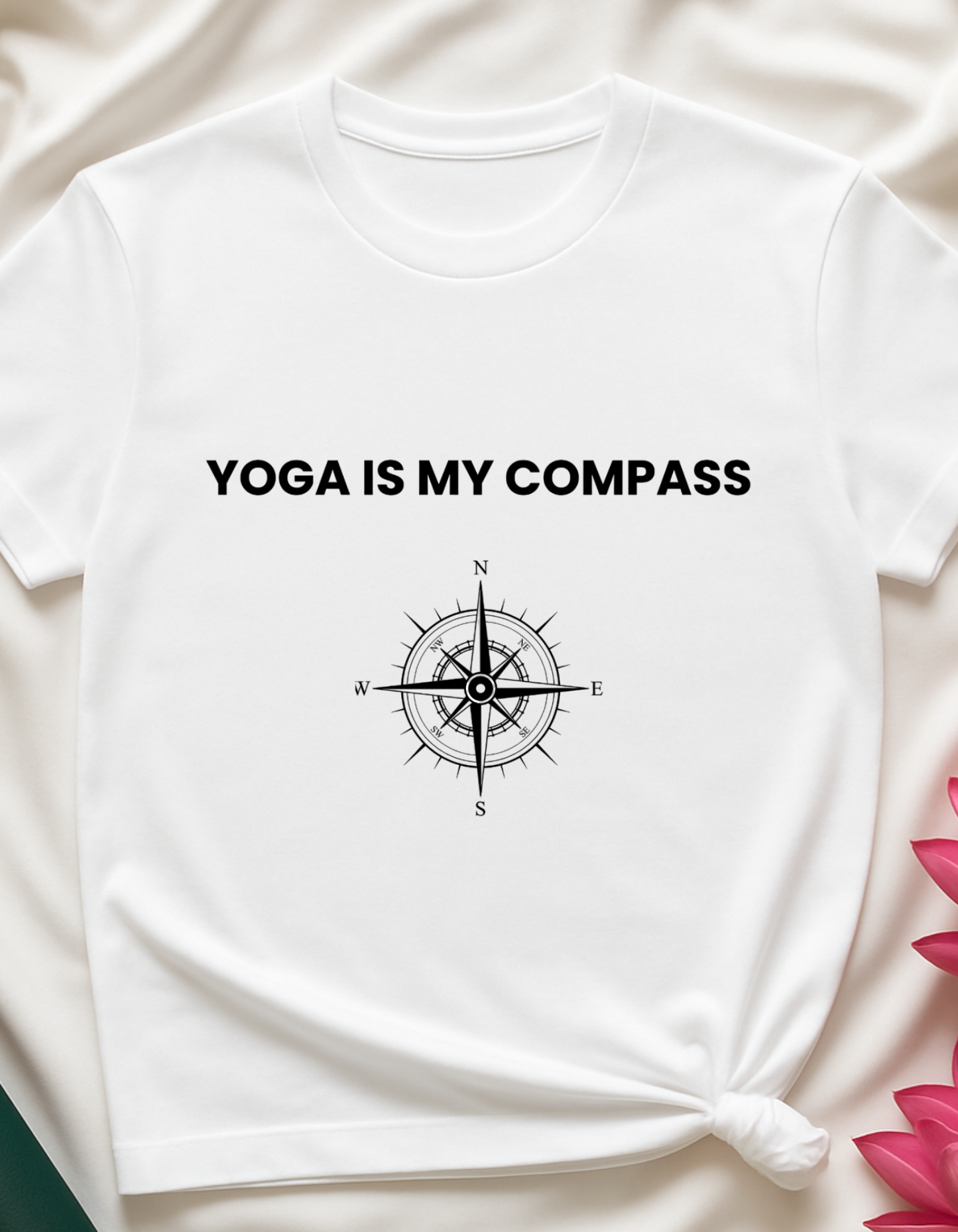 Yoga Compass T-Shirt, Inspirational Yoga Tee, Mindfulness Shirt, Gift for Yogis, Wellness Apparel