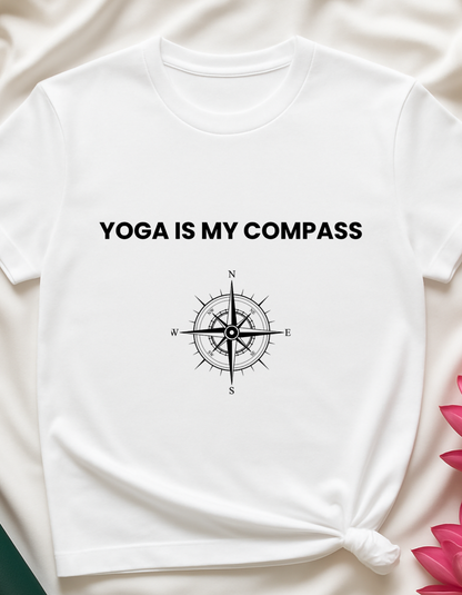 Yoga Compass T-Shirt, Inspirational Yoga Tee, Mindfulness Shirt, Gift for Yogis, Wellness Apparel