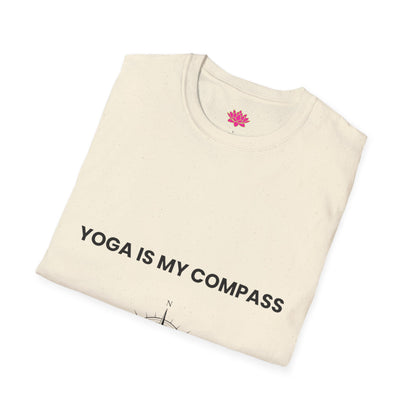 Yoga Compass T-Shirt, Inspirational Yoga Tee, Mindfulness Shirt, Gift for Yogis, Wellness Apparel